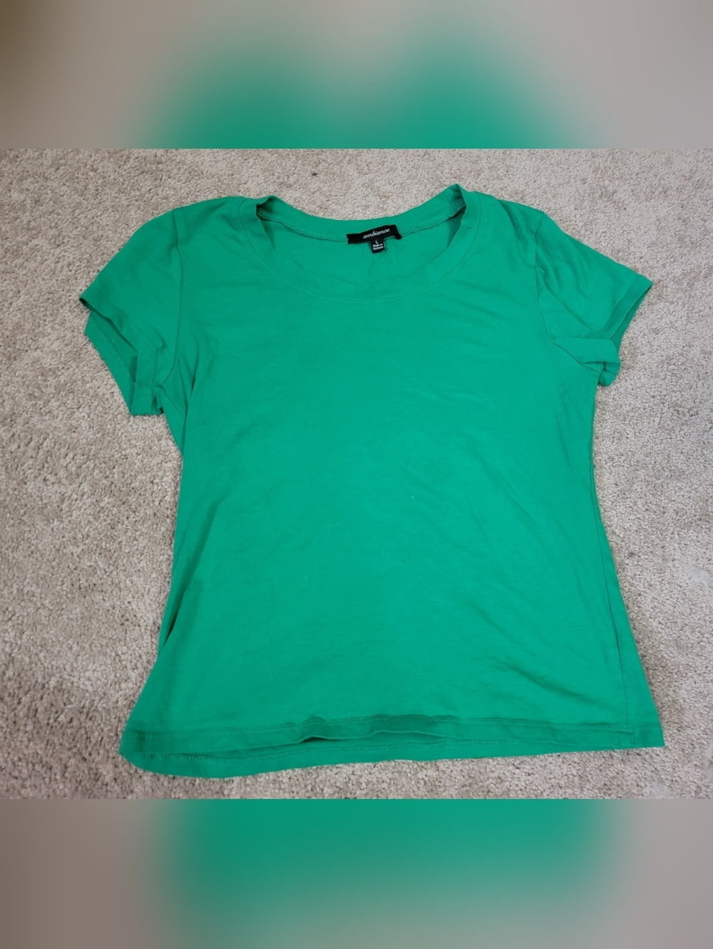 Ambiance Juniors Short Sleeve Crewneck Tee - Emerald Green Sz Large